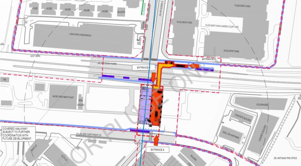 Site plan for Sri Hartamas Station