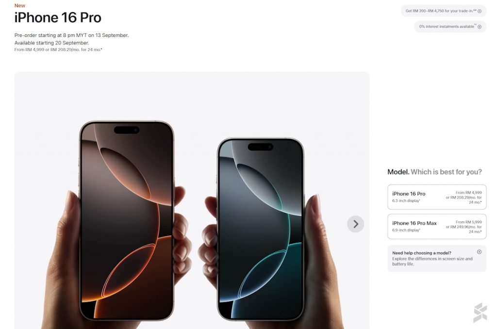 iPhone 16 Pro Malaysia pricing