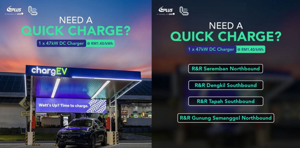 ChargEV’s DC Chargers at Gunung Semanggol, Tapah, Dengkil, Seremban and Pagoh R&Rs are now online