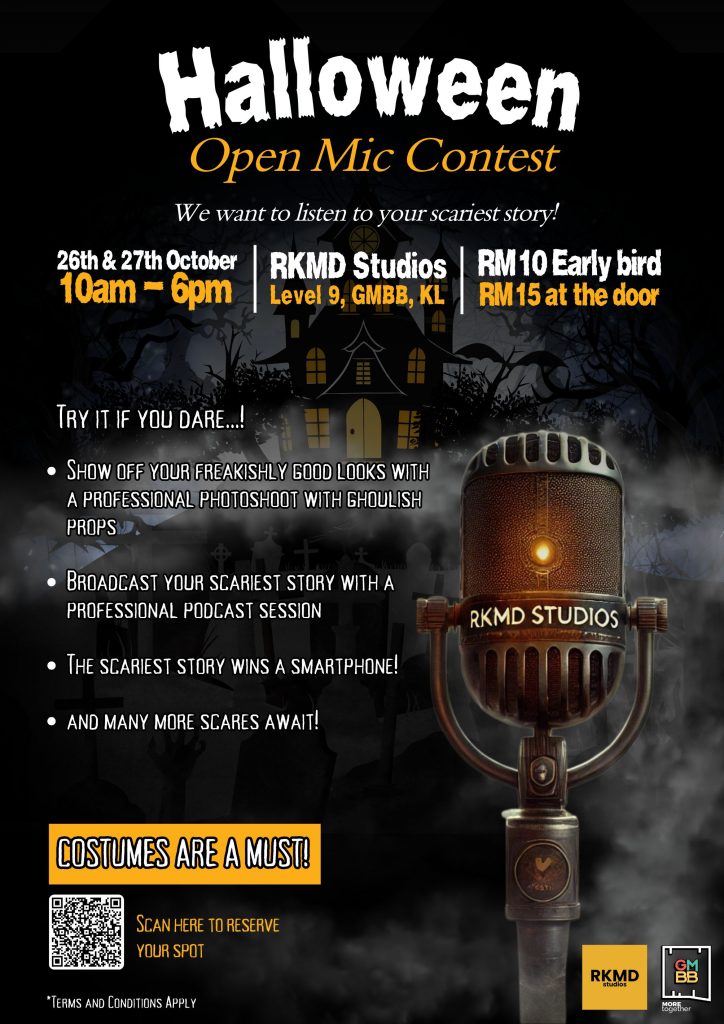 RKMD Studios Halloween Open Mic Contest, win a smartphone!