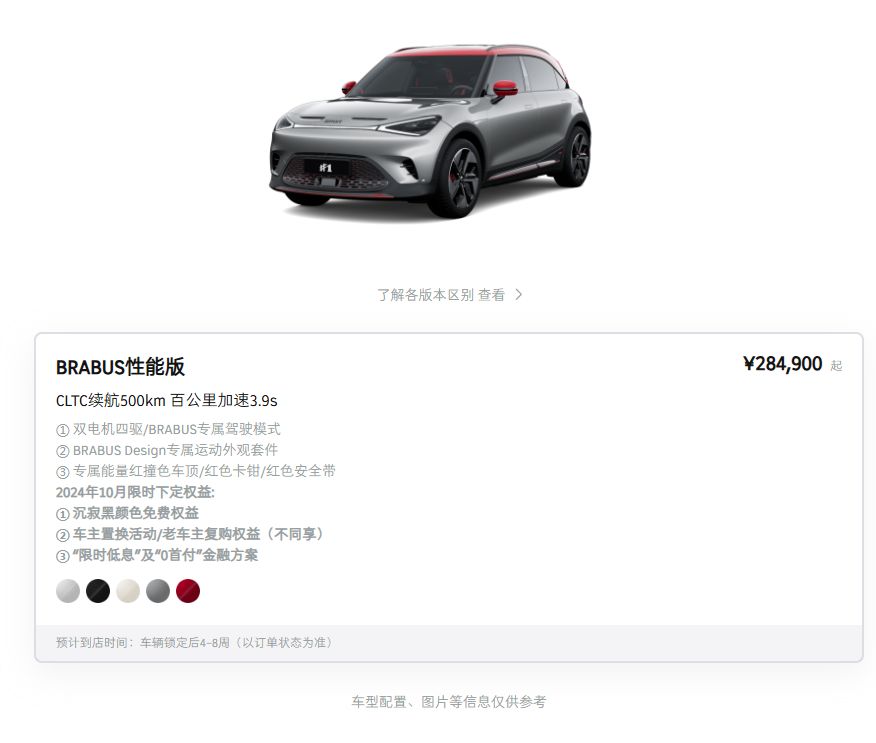 Smart #1 Brabus pricing in China