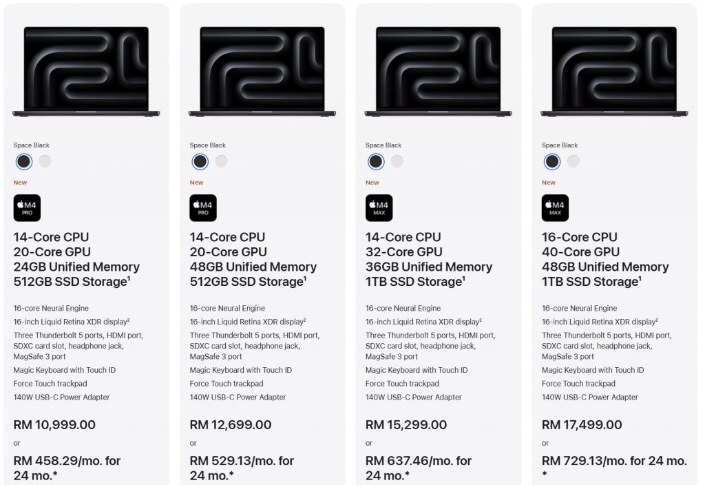 MacBook Pro 16 2024 Malaysia Pricing