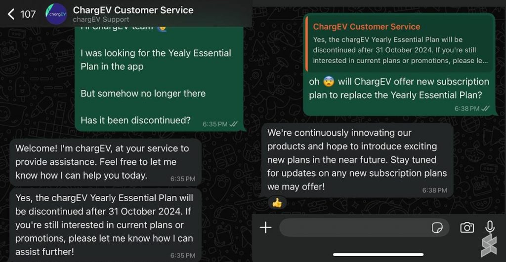 ChargEV Yearly Annual Plan discontinued