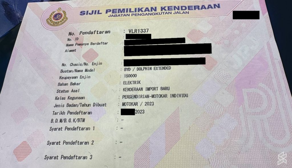 JPJ Malaysia Vehicle Ownership Certificate - Car Grant