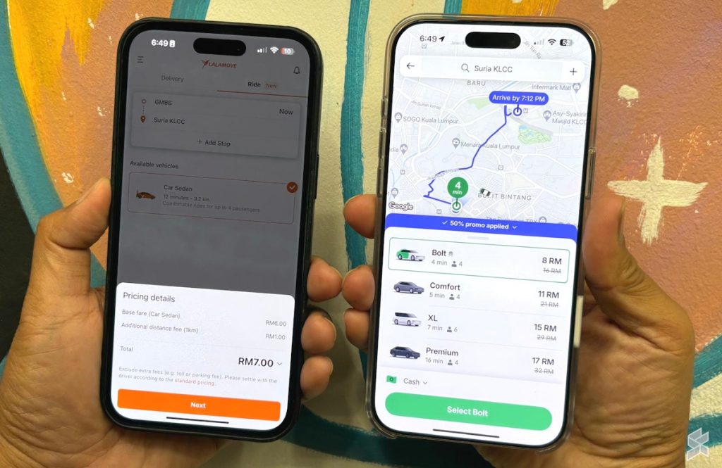 Lalamove Ride Malaysia vs Bolt Malaysia