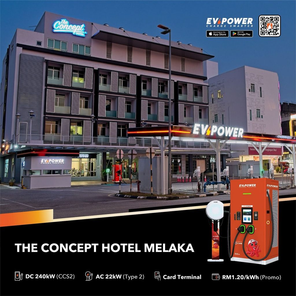 EVPower 240kW DC Charger at The Concept Hotel Melaka