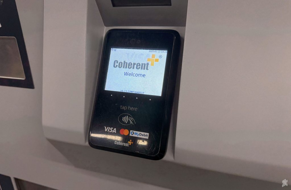 Coherent+ contactless payment terminals at MRT Token Vending Machines