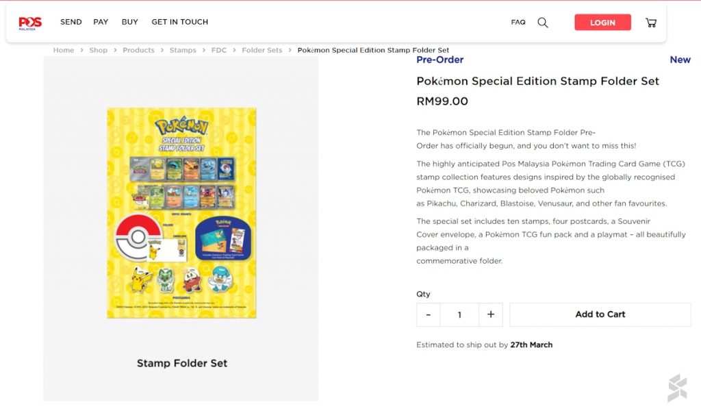 Pos Malaysia unveils Pokémon Stamp Folder Set, online store quickly overwhelmed by traffic