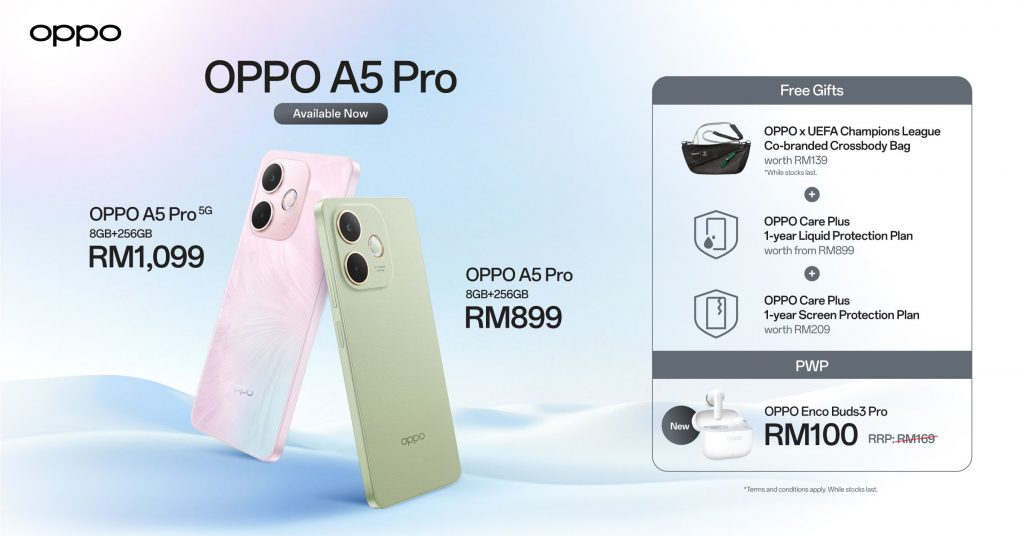 Oppo A5 Pro Malaysia: Budget smartphones with IP69 water resistance and 5,800mAh battery, priced from RM899