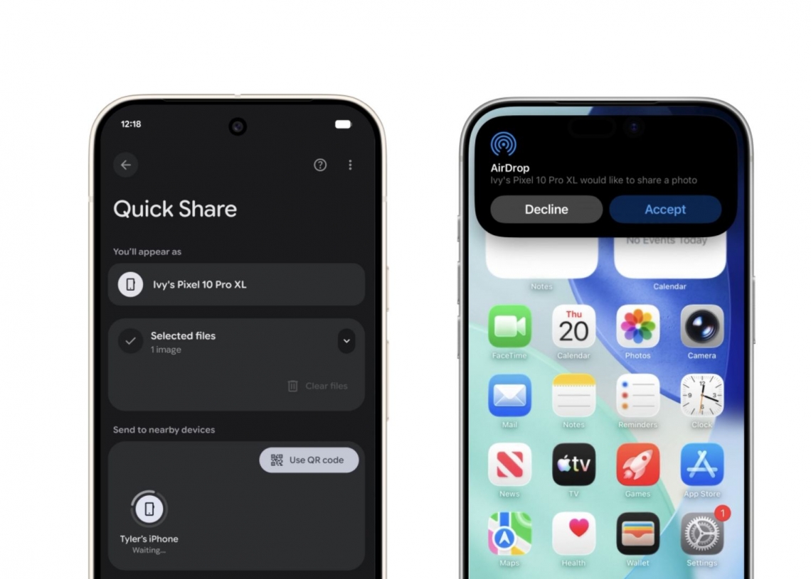Google enables AirDrop file sharing on Android
