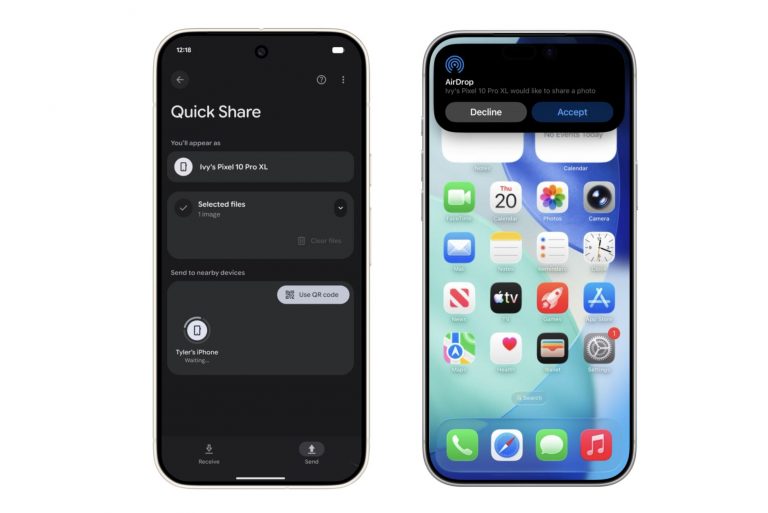 Google enables AirDrop file sharing on Android