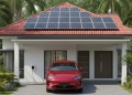 Home Rooftop Solar System with EV Charger