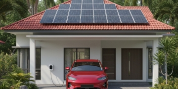 Home Rooftop Solar System with EV Charger