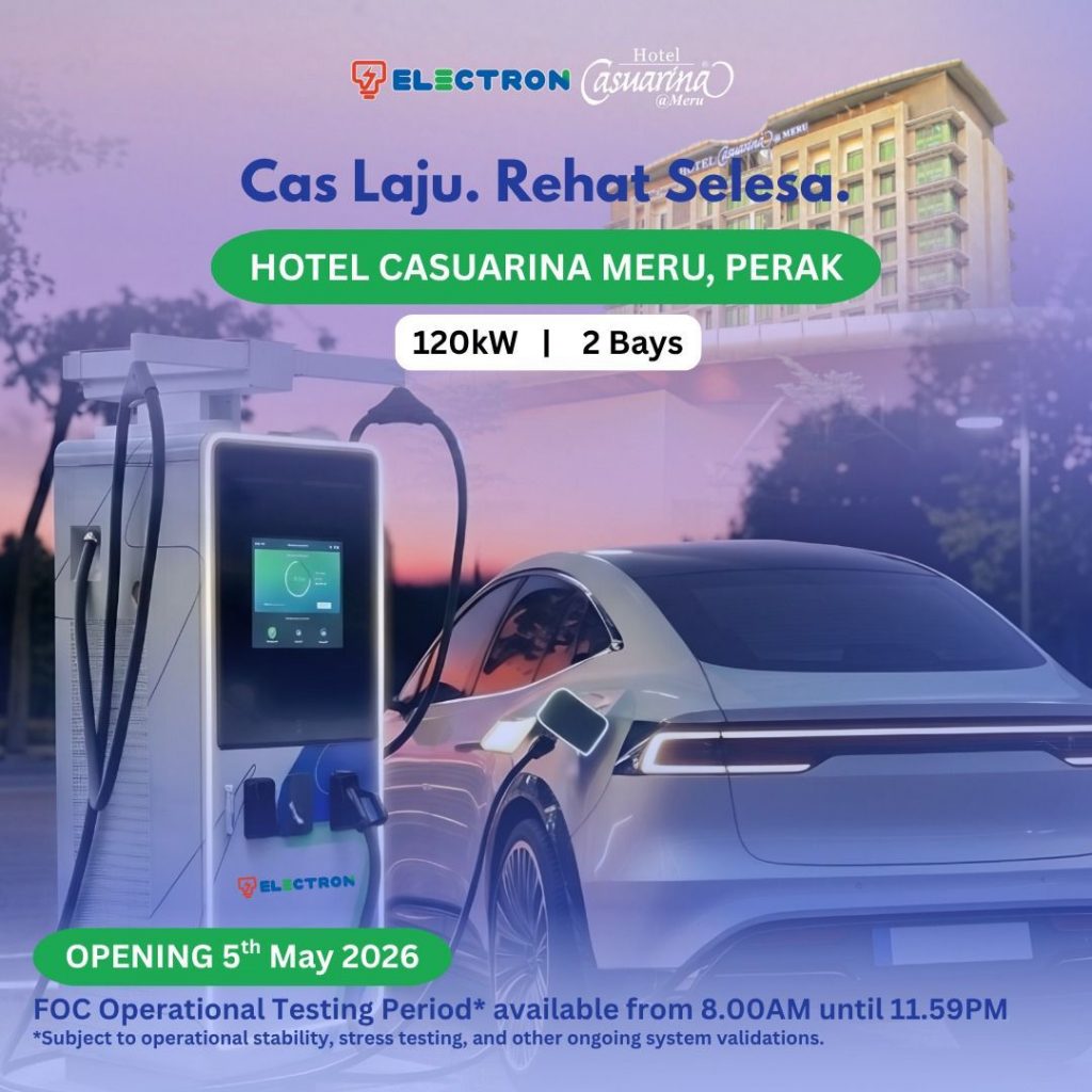 TNB Electron turns on 120kW DC Charger at Hotel Casuarina Meru in Perak