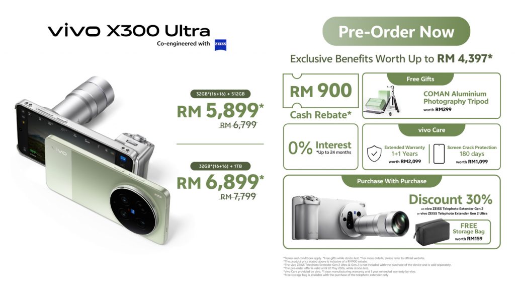 Vivo X300 Ultra & X300 FE launched in Malaysia with telephoto extender lens, priced from RM3,299