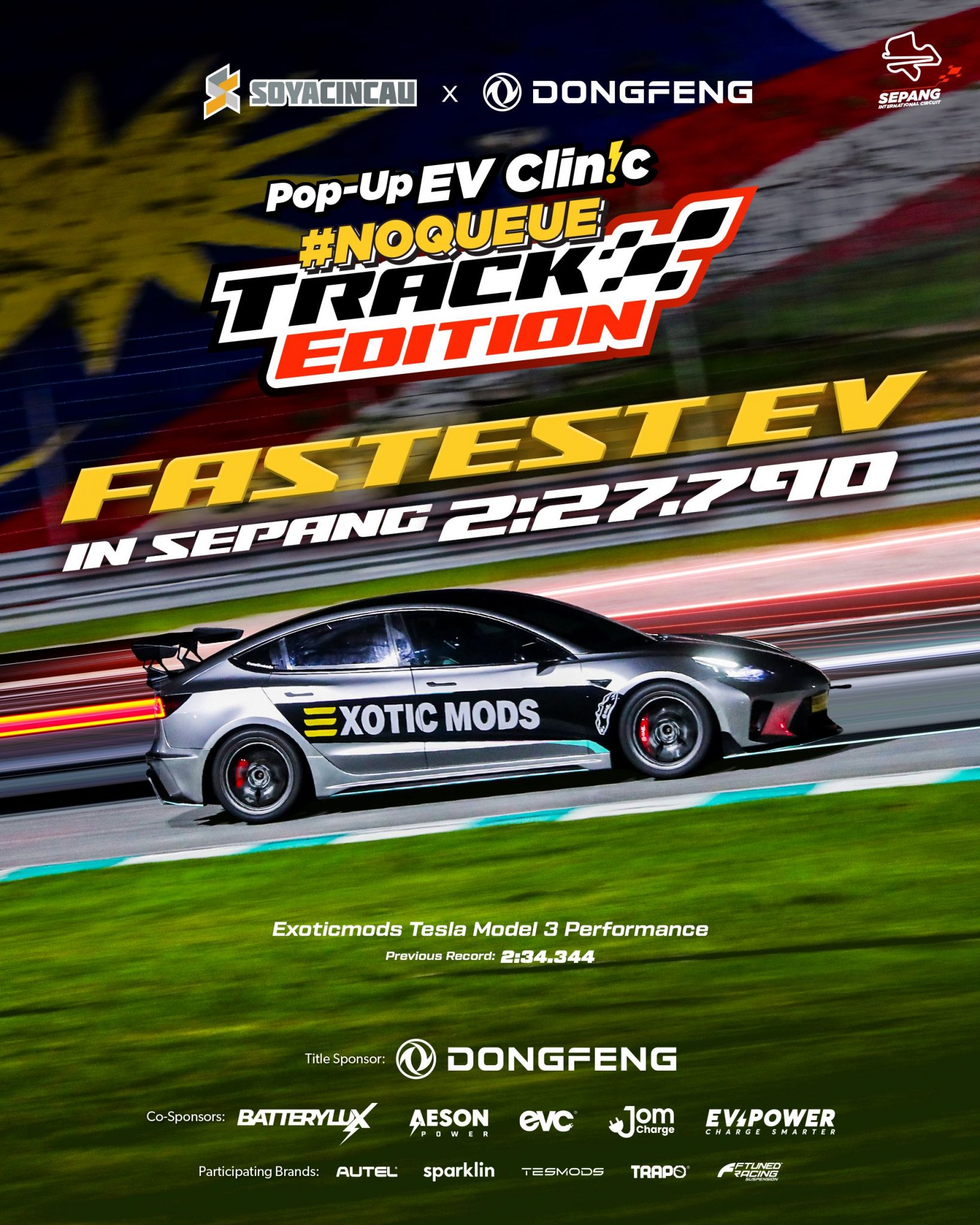 Tesla Performance Fastest Track Fastest EV at Malaysia's biggest EV Track Day: Exotic Mods Tesla Model ...