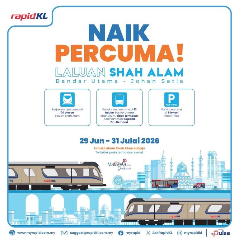 Free Rt Rides LRT3 Shah Alam Line now open with free rides until 31 July
